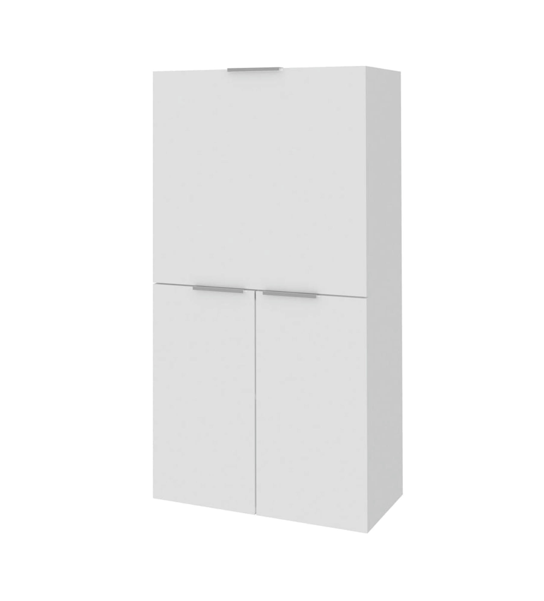 IGOR - Bureau escamotable effet bois blanc brillant 70x35h140 cm