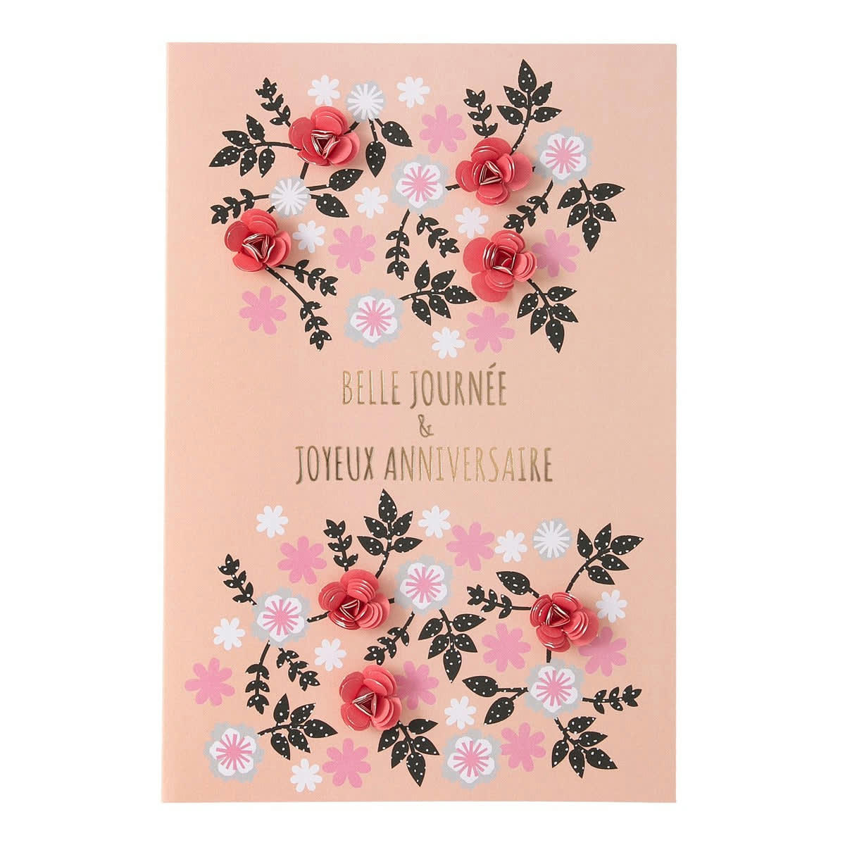 - Carte Anniversaire Femme Fleurs Roses