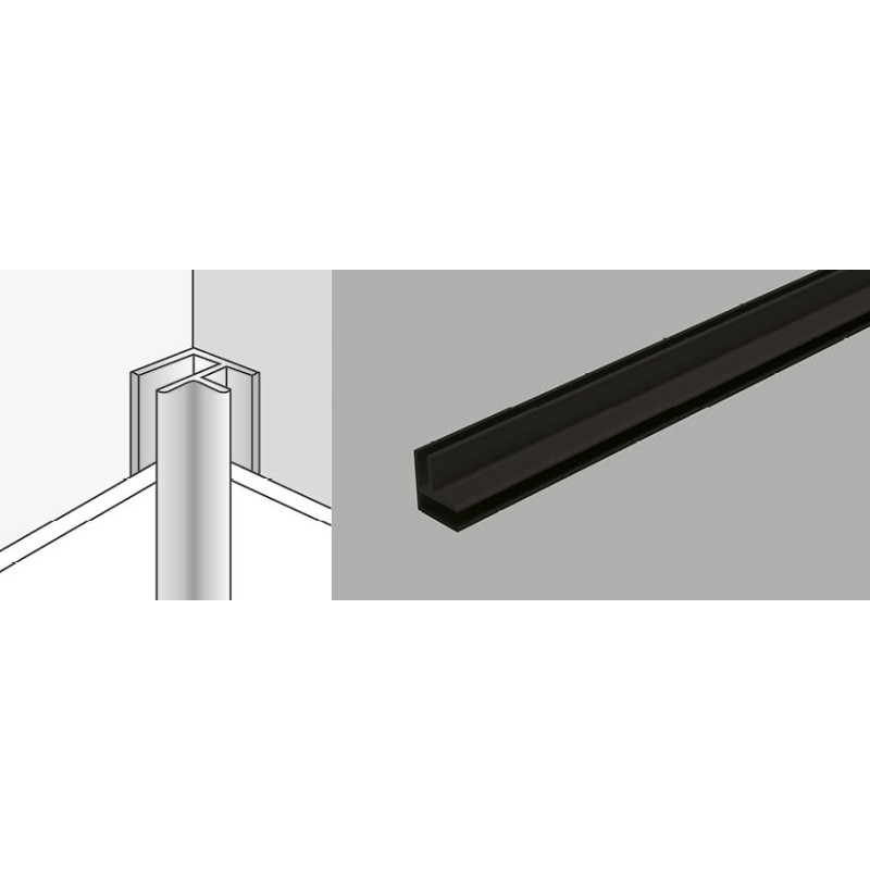Profilé de coin universel en aluminium noir 260 cm DUMAWALL