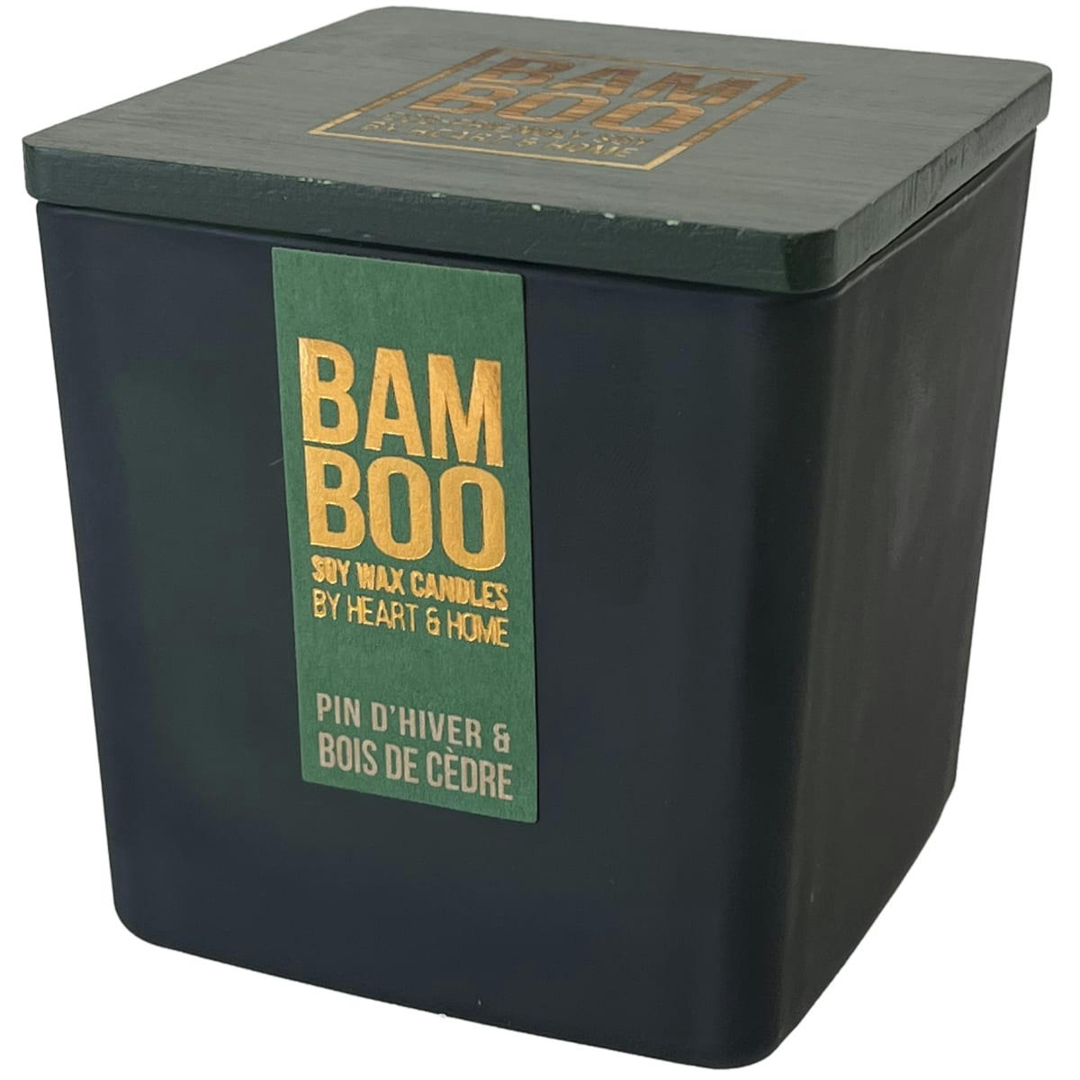 - Grande bougie bambou pin d'hiver et bois de cèdre Heart and Home