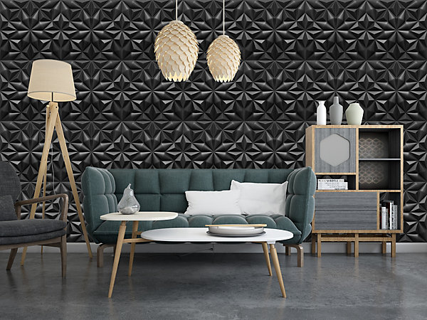 Panneaux de plafond et panneaux muraux Decoratif 3D Onyx Noir 2m² / 8pièces