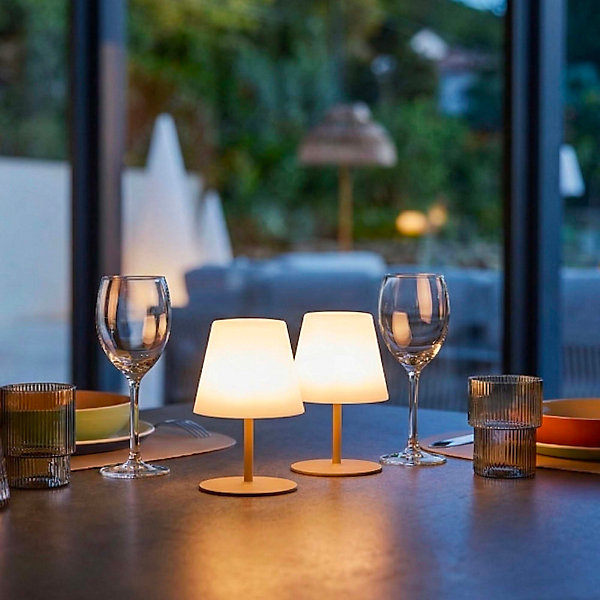 2 Lampes de table sans fil TWINS Sable H16cm