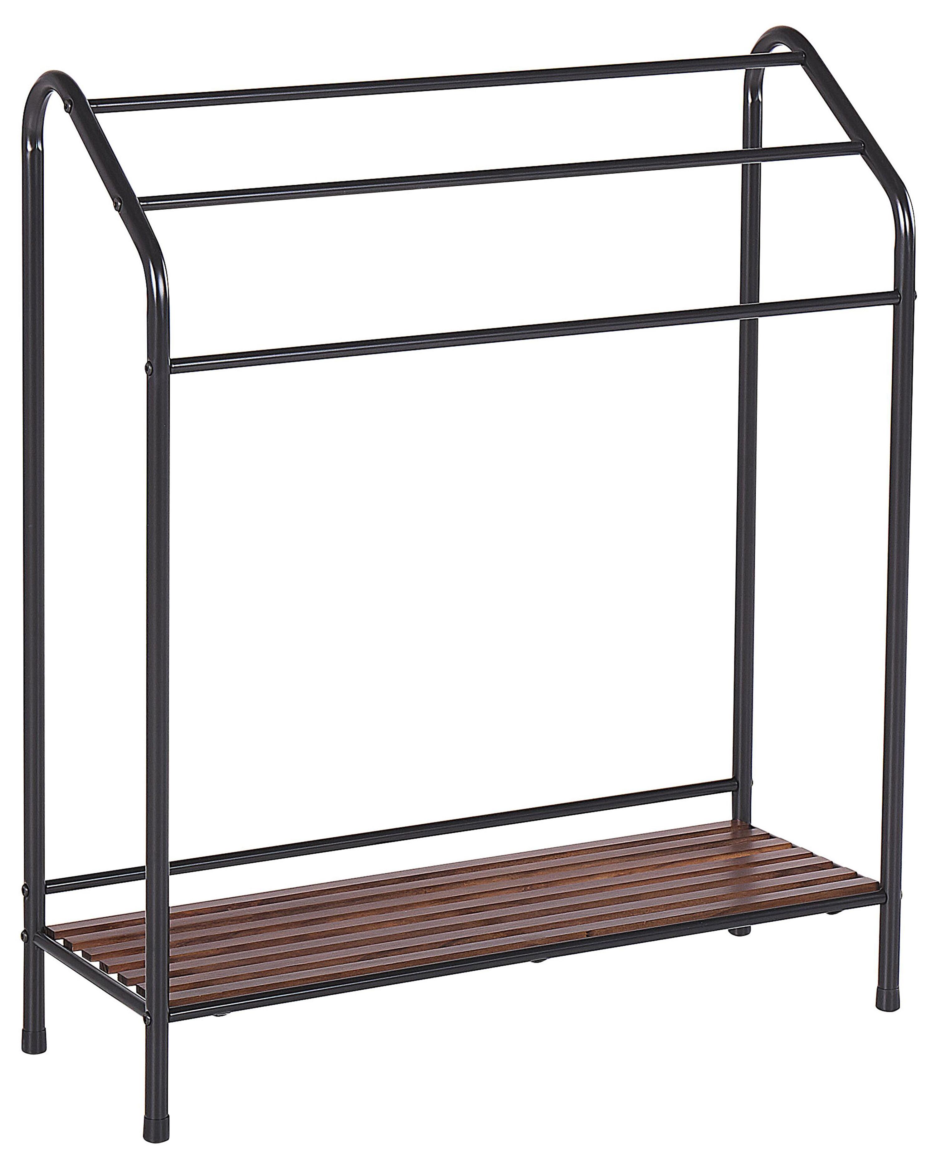 Towel Stand with Shelf MURIVA Metal Black