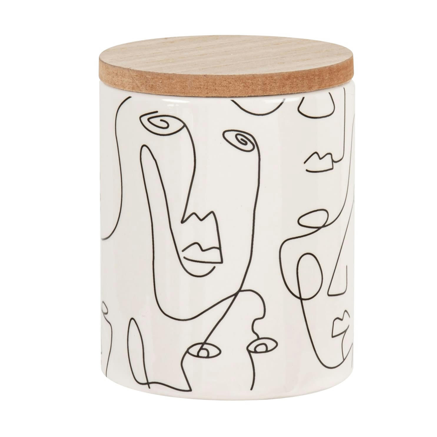 - Bougie parfumée en céramique blanche imprimé noir 190g