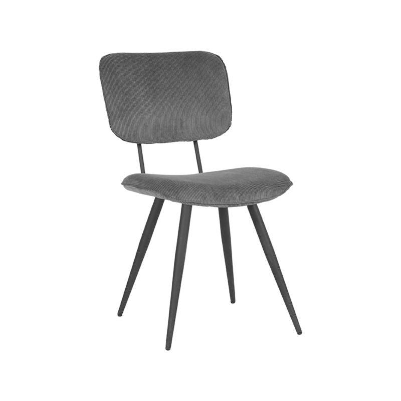 Label51 Eetkamerstoel Vic - Grijs Ribstof - Zithoogte 50cm - Set van 2