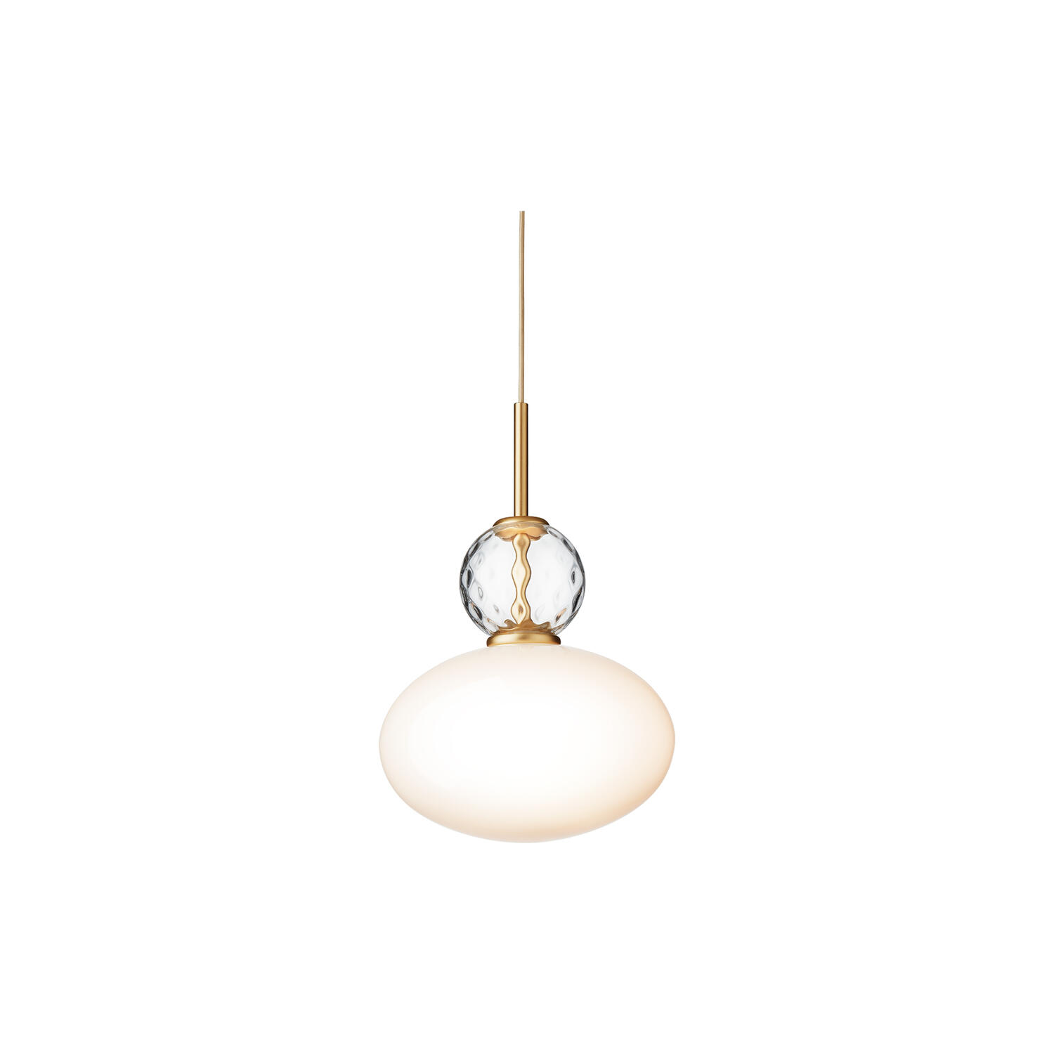 Rizzatto 32 pendant, satin brass/opal