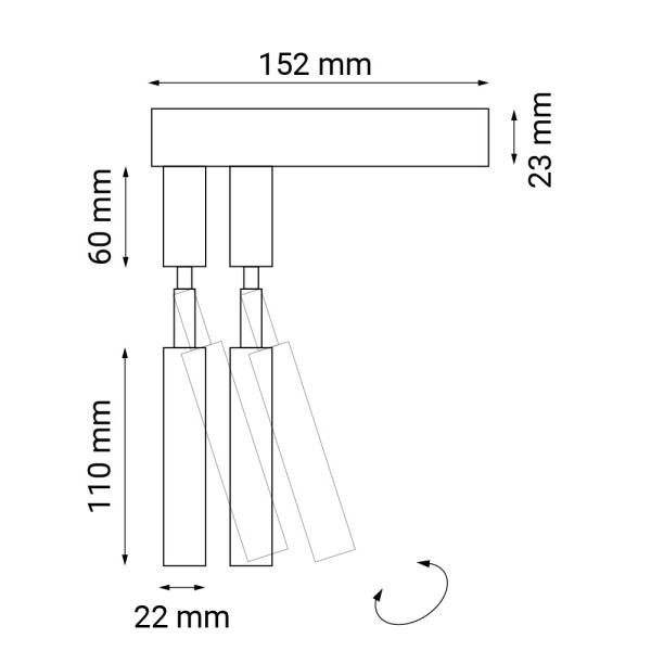 Reflektor sufitowy czarny ALHA 2xG9x2,5W wym:19,3x15,2x5cm Dohar