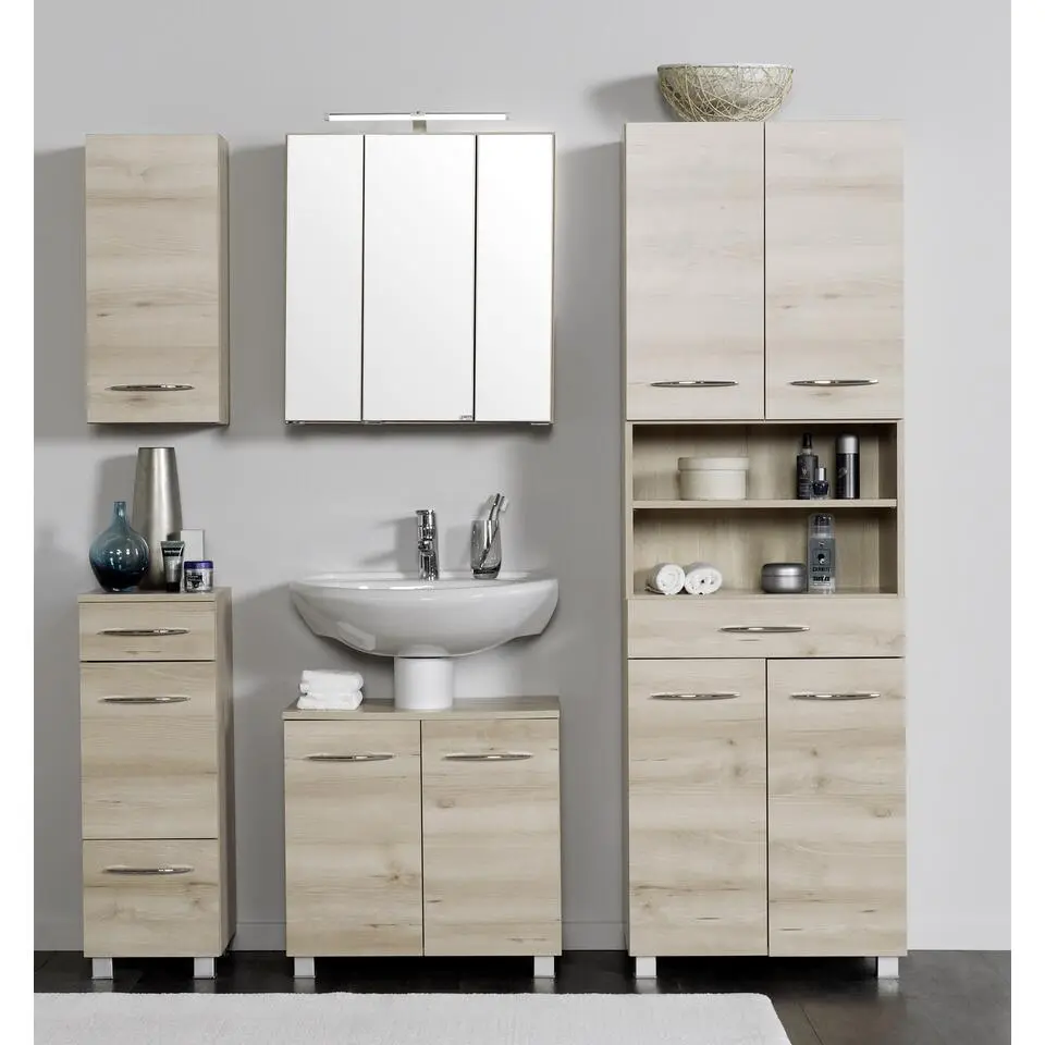 Bijzetkast Portofino - 30 x 35 x 79 cm - Beech Oak-design