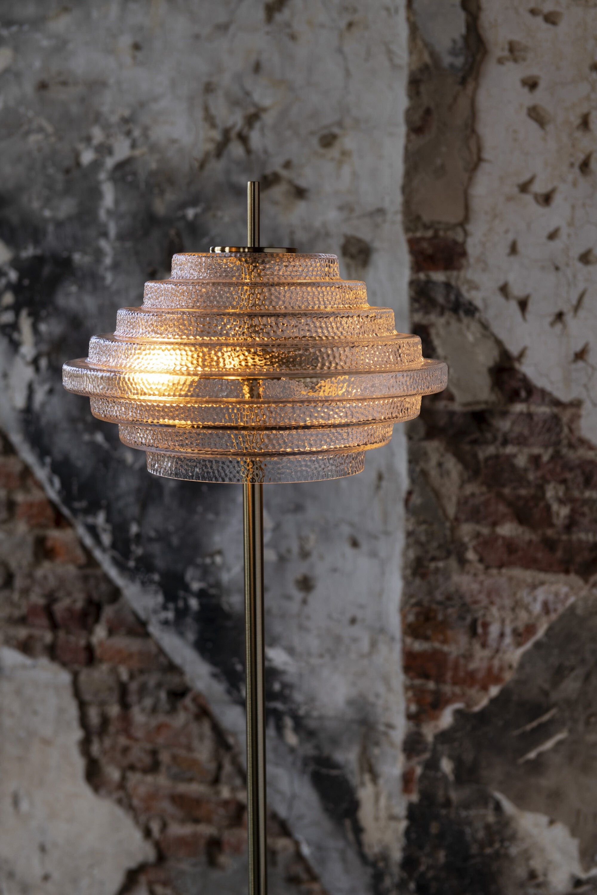 J-Line voetlamp Doorschijnend - metaal/glas - goud - LED lichtjes