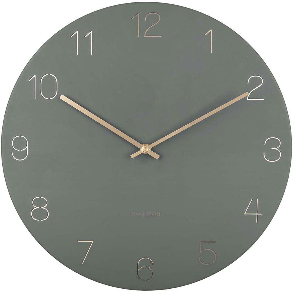 WALL CLOCK - Horloge en métal chiffres gravés charm vert