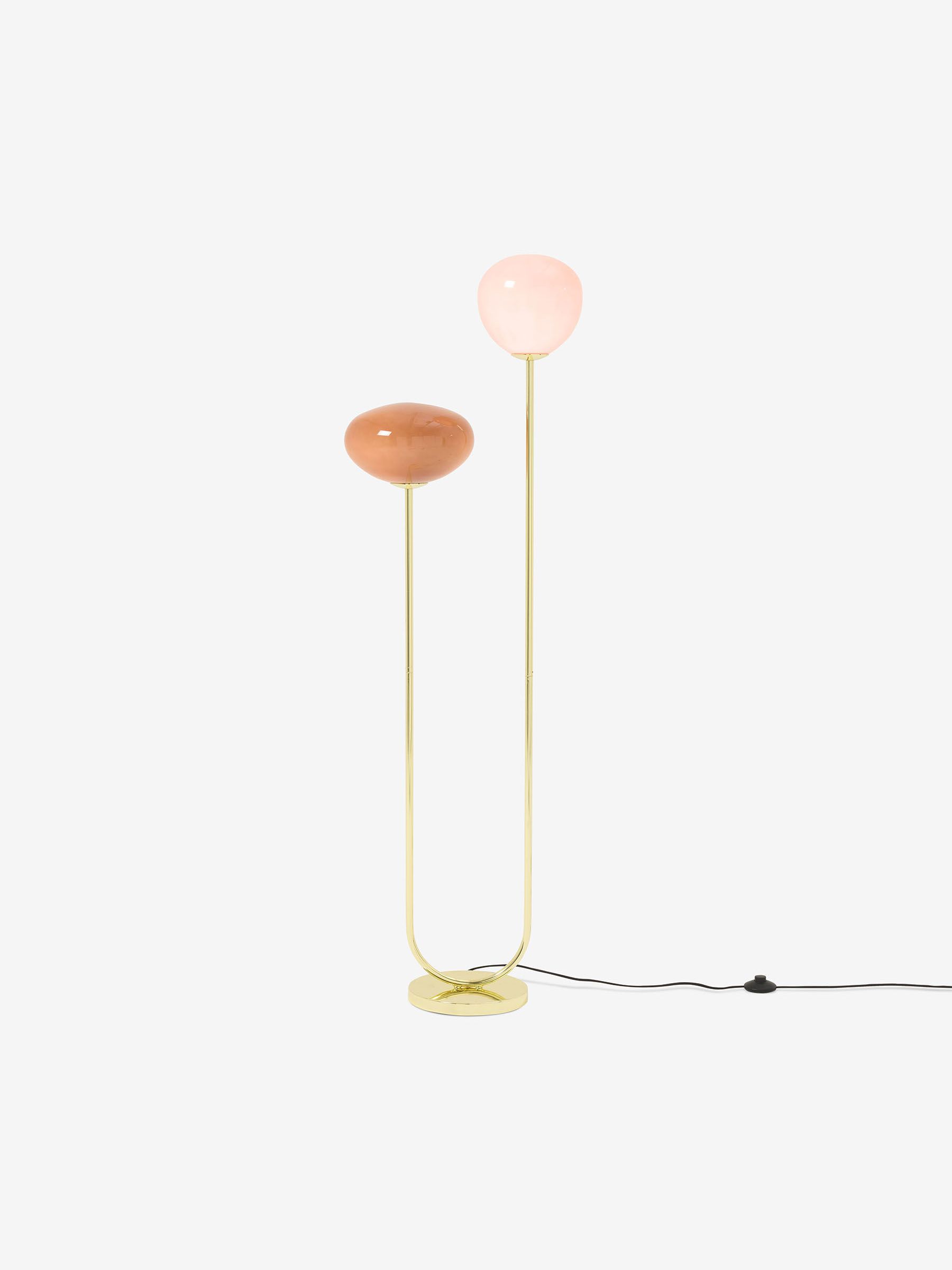 Adrianne Floor Lamp in Brass/Pink