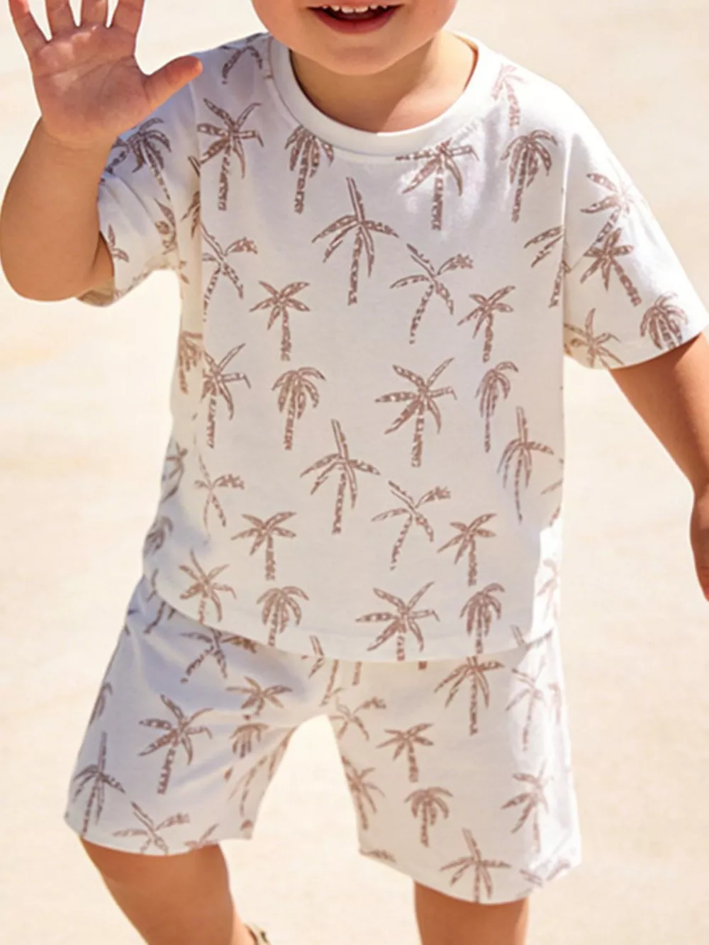 Children's Tropical Palm Print Outfit Set