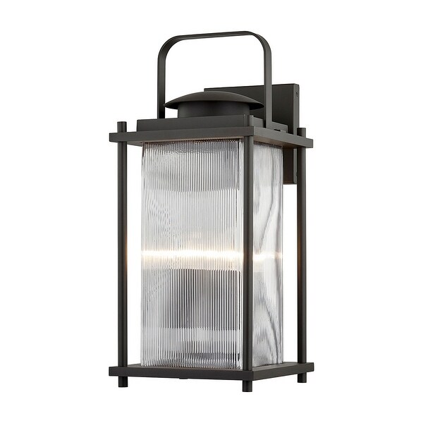 Troy Lighting James Bay Bronze Wall Sconce with Clear Ribbed Glass