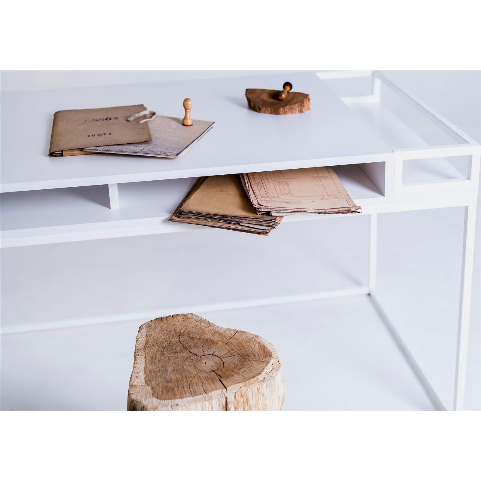 K1 - Bureau Métal Blanc