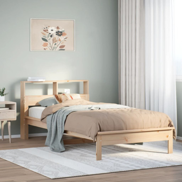 Łóżko Drewniane Rama Łóżka Sofa Brązowe Do Sypialni Pokoju 75x190 cm
