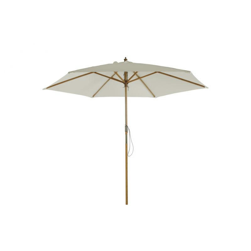- Parasol droit en bambou contreplaqué et tissu beige clair