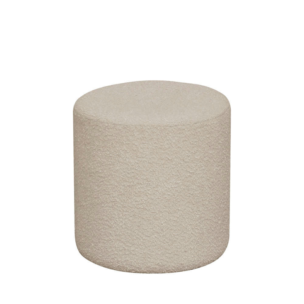 EJBY - Pouf rond en tissu bouclette D34cm beige