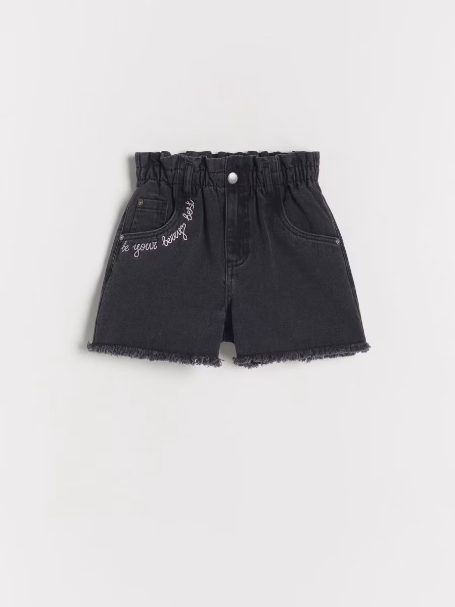 Denim Shorts With Embroidery Detailing