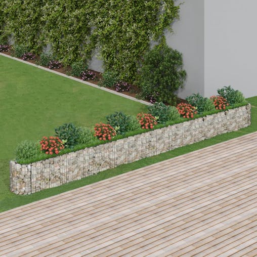 NNEVL Gabion Raised Bed Galvanised Iron 610x50x50 cm