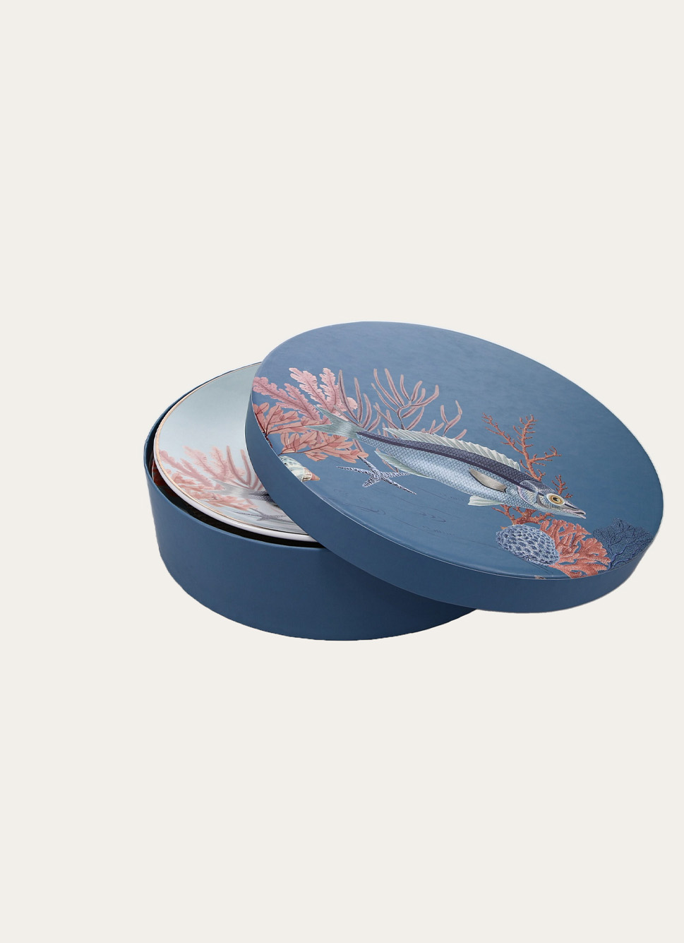 COFFRET 4 ASSIETTES BLEU MULTICOLORE