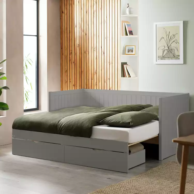 Habitat Axel Trundle Day Bed with 1 Drawer - Grey