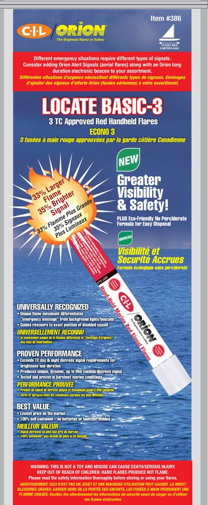 Orion CIL No-Perchlorate Handheld Flare, 3-pk