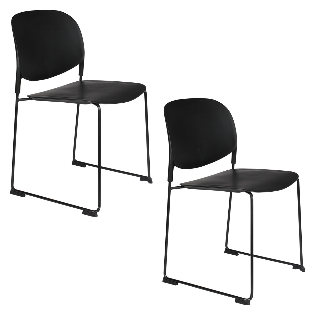 Housecraft Living Stacks Eetkamerstoelen Stapelbaar Zwart - Set van 4