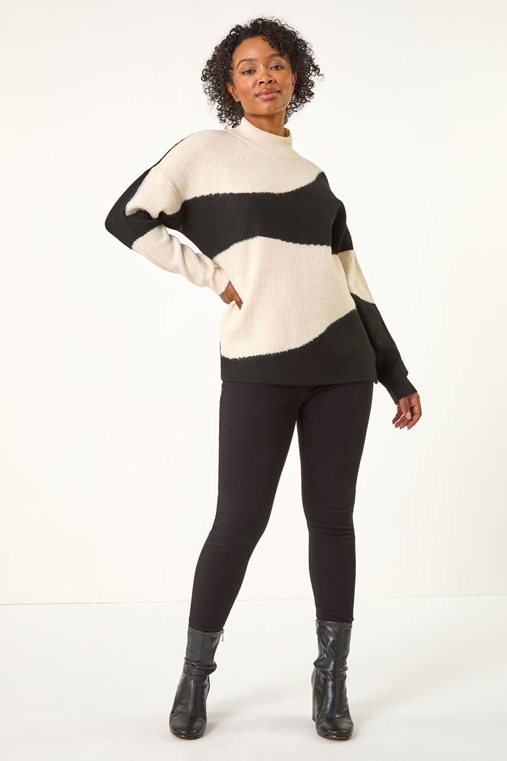 Roman Petite Colour Block Knit Jumper