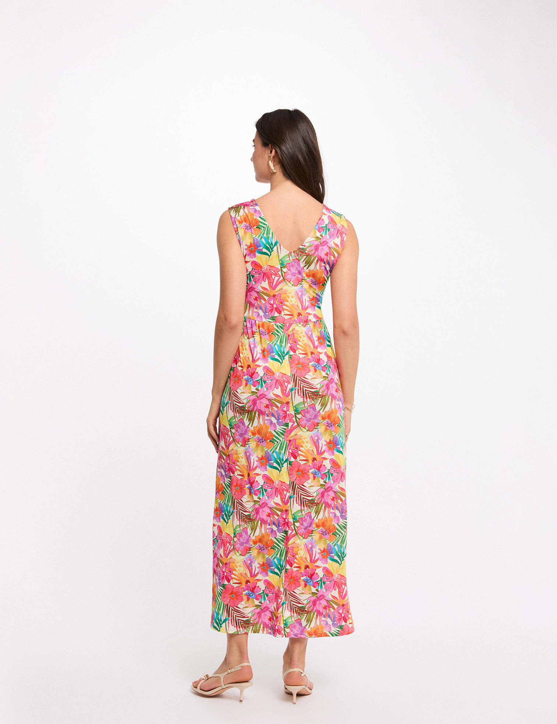 Long Dress With Neckline Multicolor Women