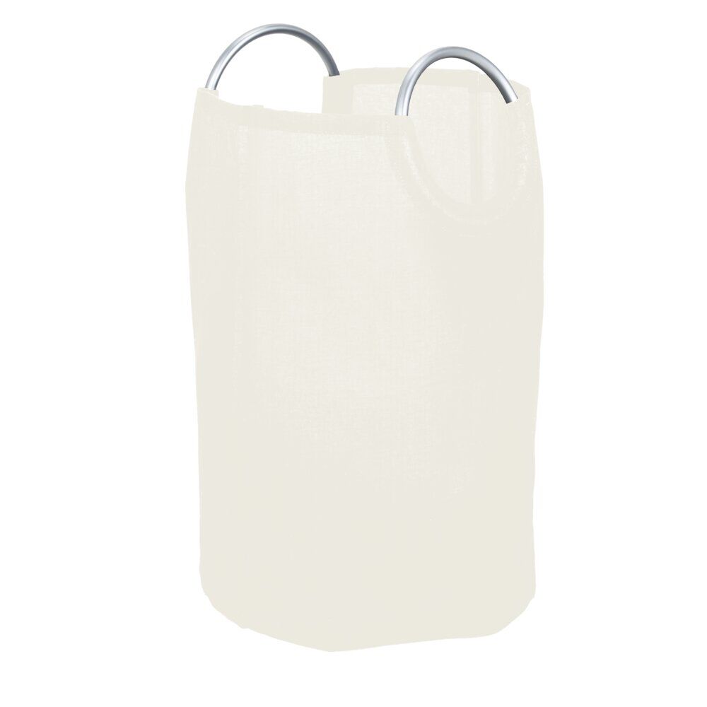Panière à linge 60L polyester et poignée aluminium Ø38xH55cm (2 modèles)