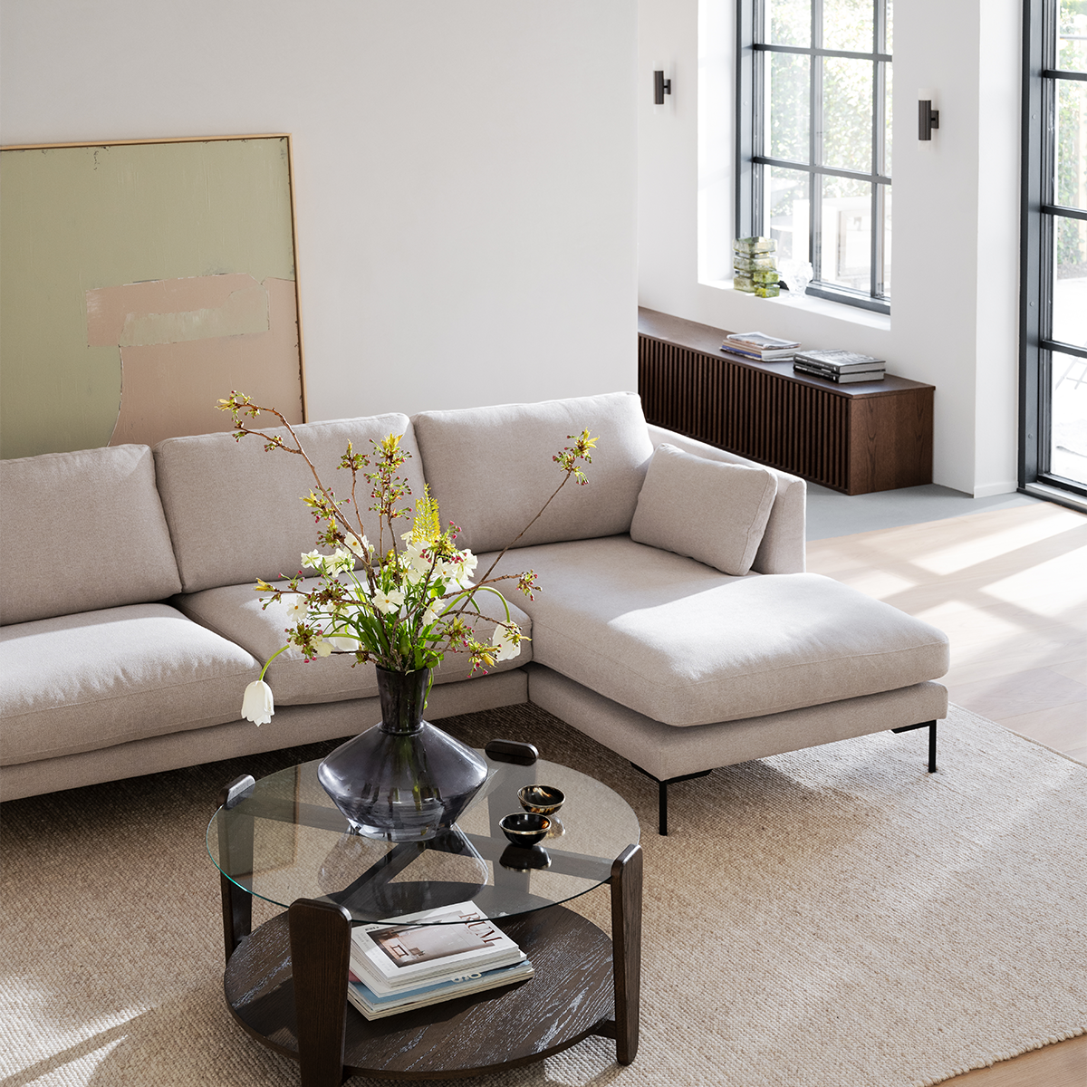 Rowico Home Corwin Hoekbank Beige - Rechts - 270 cm