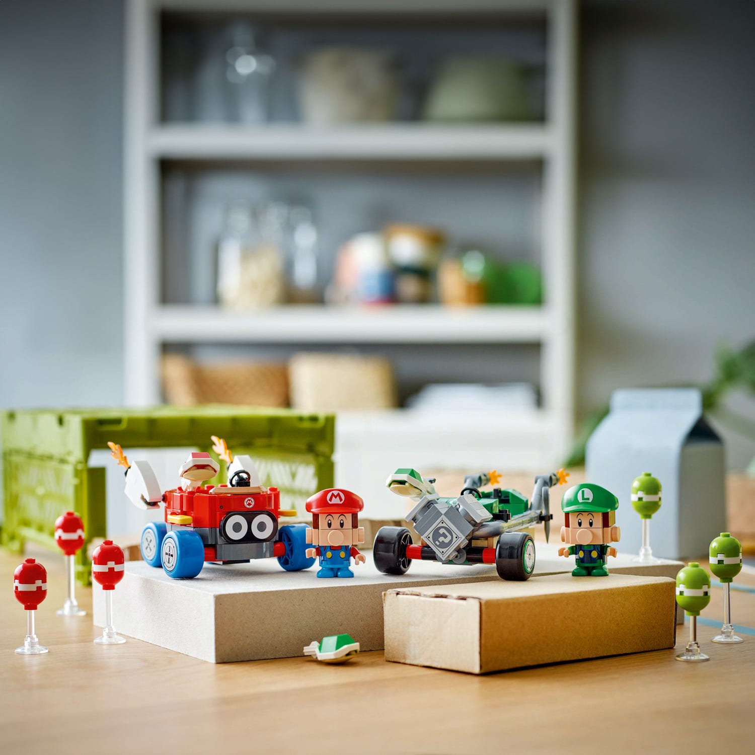 Mario Kart Baby Mario vs Baby Luigi Lego SuperMario