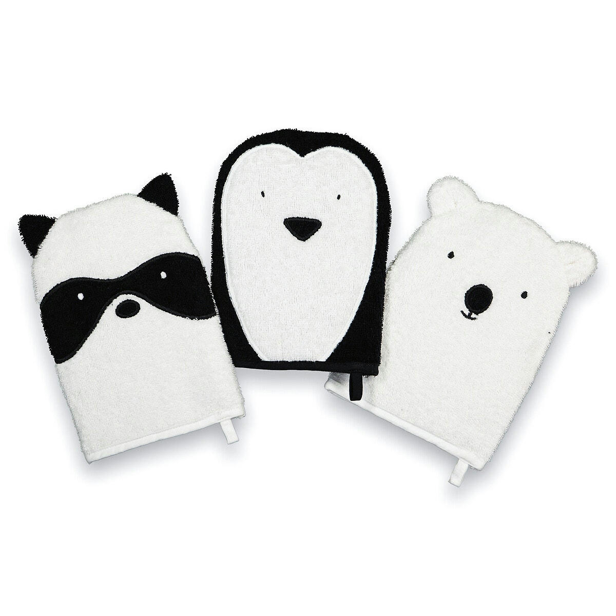 Les 3 gants de toilette éponge bio 400 g/m2, Anoki