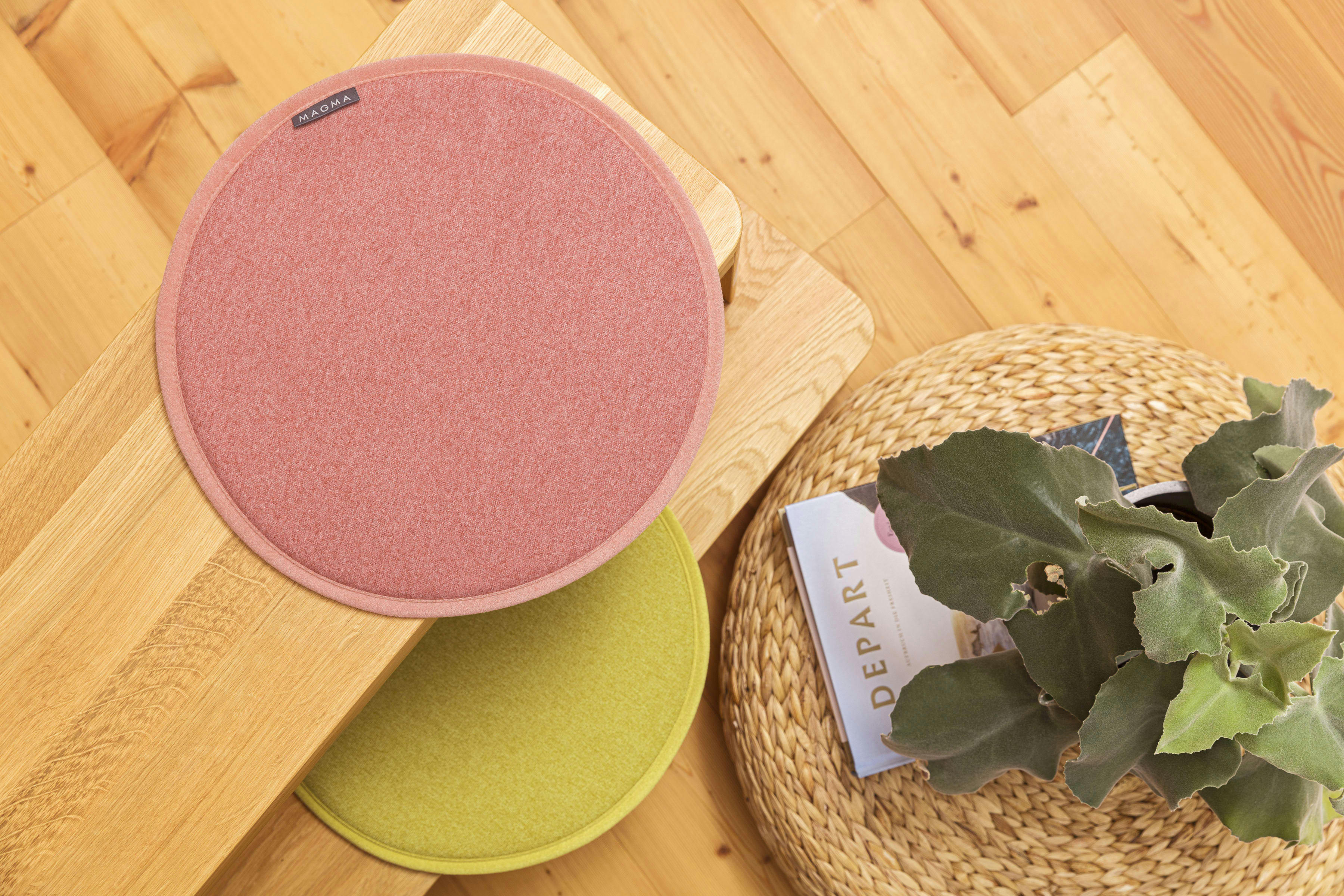 FELT - Galettes de chaise saumon imitation feutre - Lot de 4 -  Ø 35cm