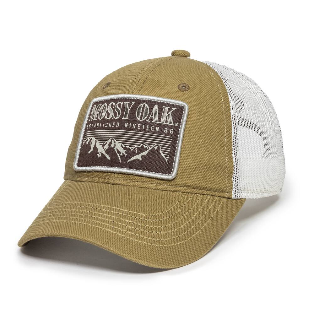 Mossy Oak Hunting Mesh Back Baseball CaP with Adjustable Closure, Beige/Ivory