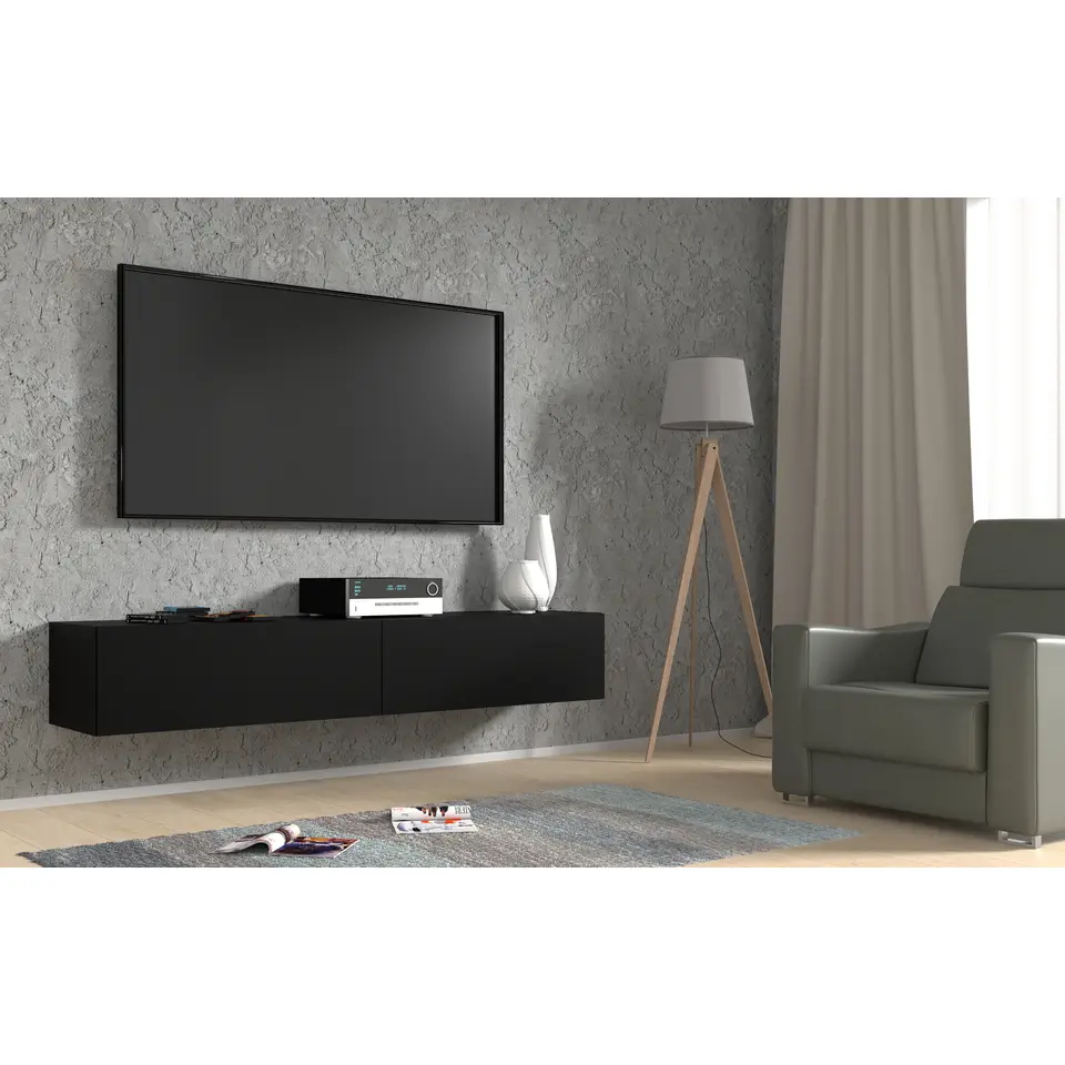 TV-meubel Bingo - zwart mat - 180x40x30cm