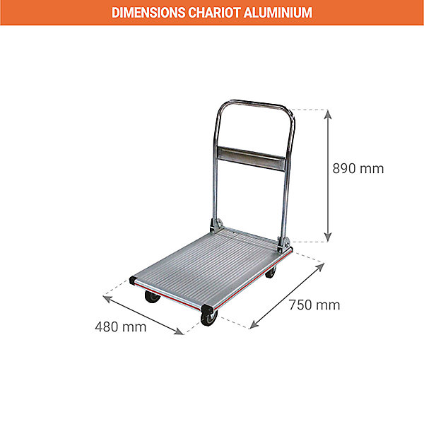 Chariot pliable en aluminium - charge max 150kg - NP150
