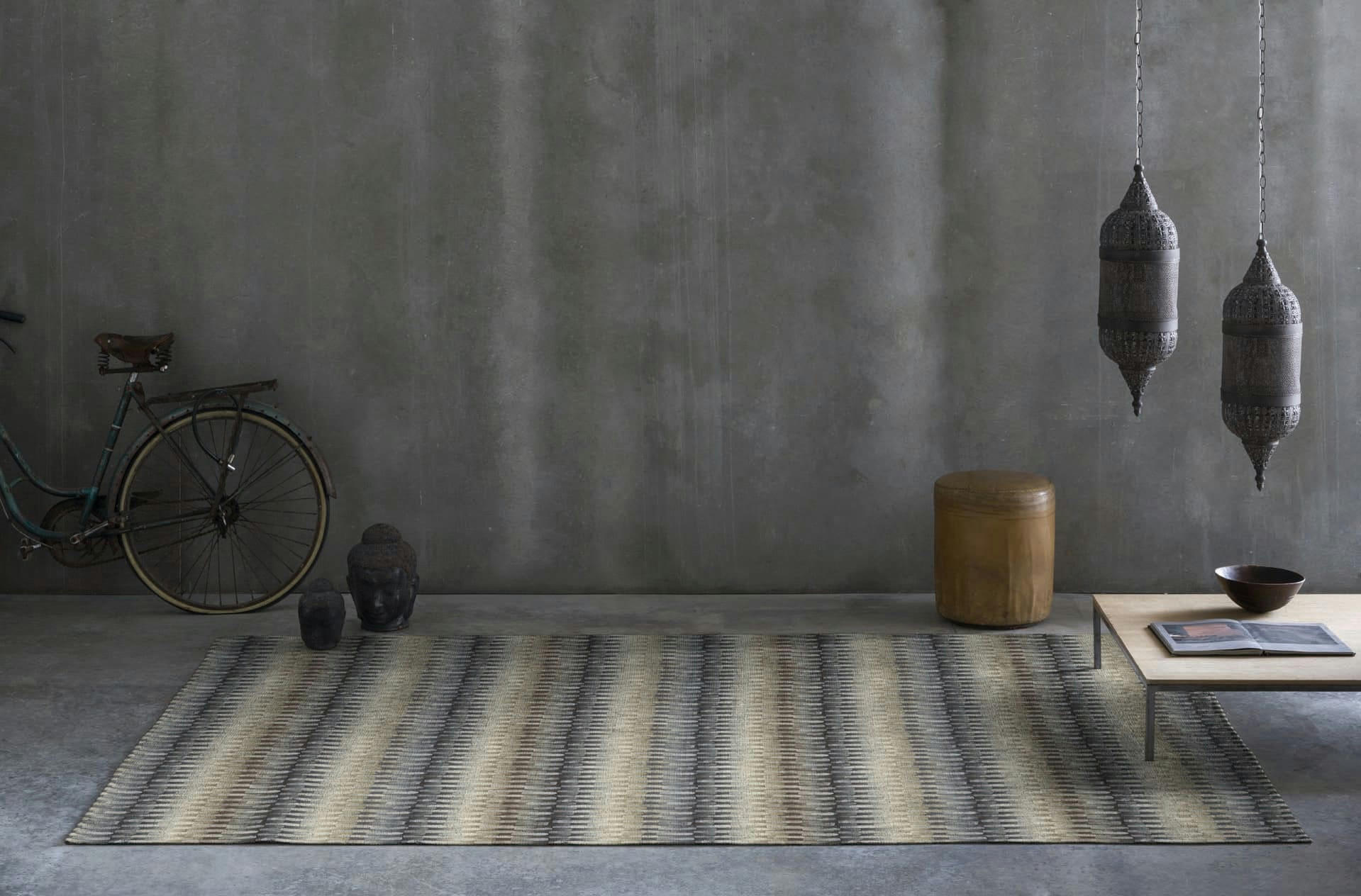 TIMELESS - Tapis décoratif en coton en impression digital bleu 160x230 cm