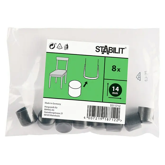 RØRHETTE STABILIT SVART 14 MM 8 STK