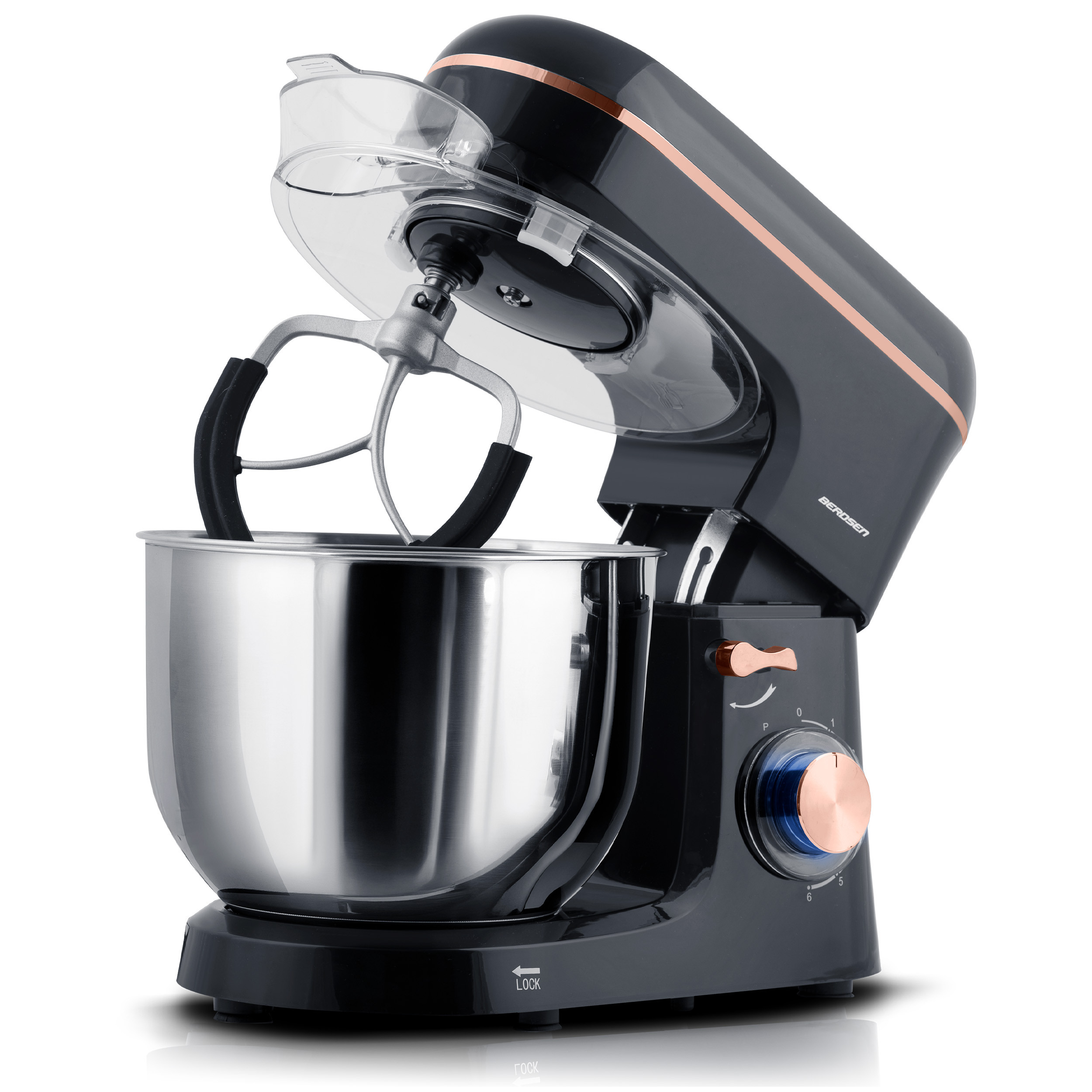 Robot kuchenny planetarny mikser Berdsen 1400W 6l czarno-złoty 375601