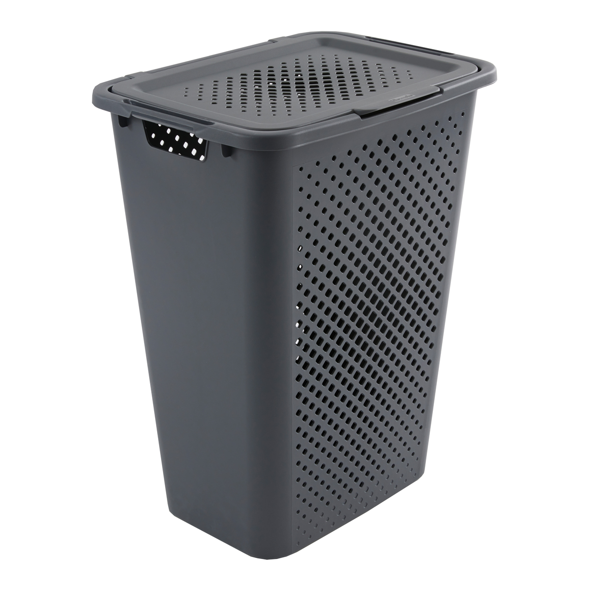 Cesto de roupa wc PIXEL cinza com tampa 50l