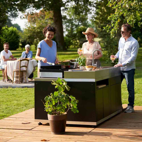 Pack ilot cuisine extérieure 4 modules DUO inox - Le Marquier