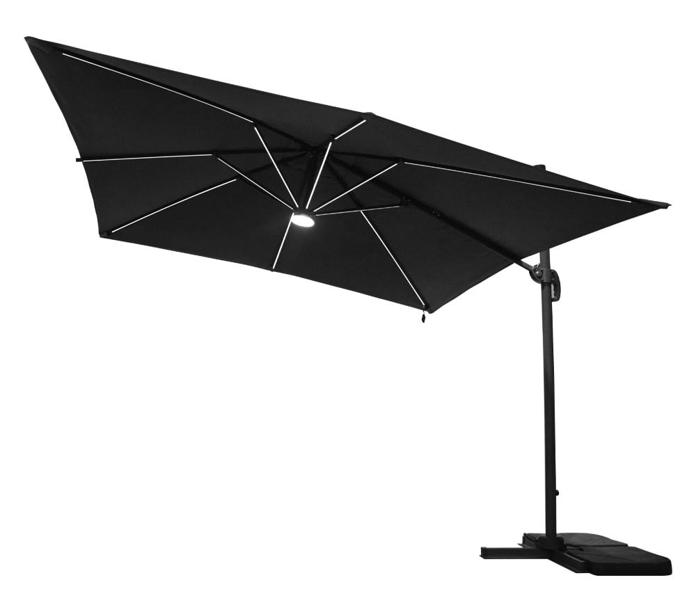 LUMINO - Parasol déporté 3x3m gris anthracite - en aluminium