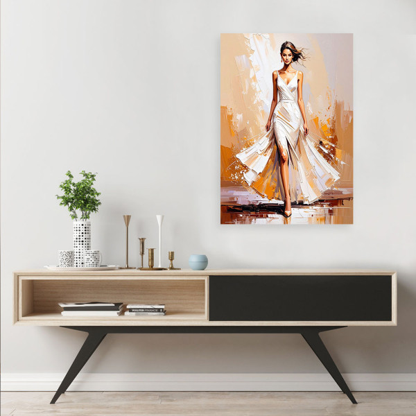 Feeby Obraz do salonu sypialni, Modelka na pokazie mody 40x60
