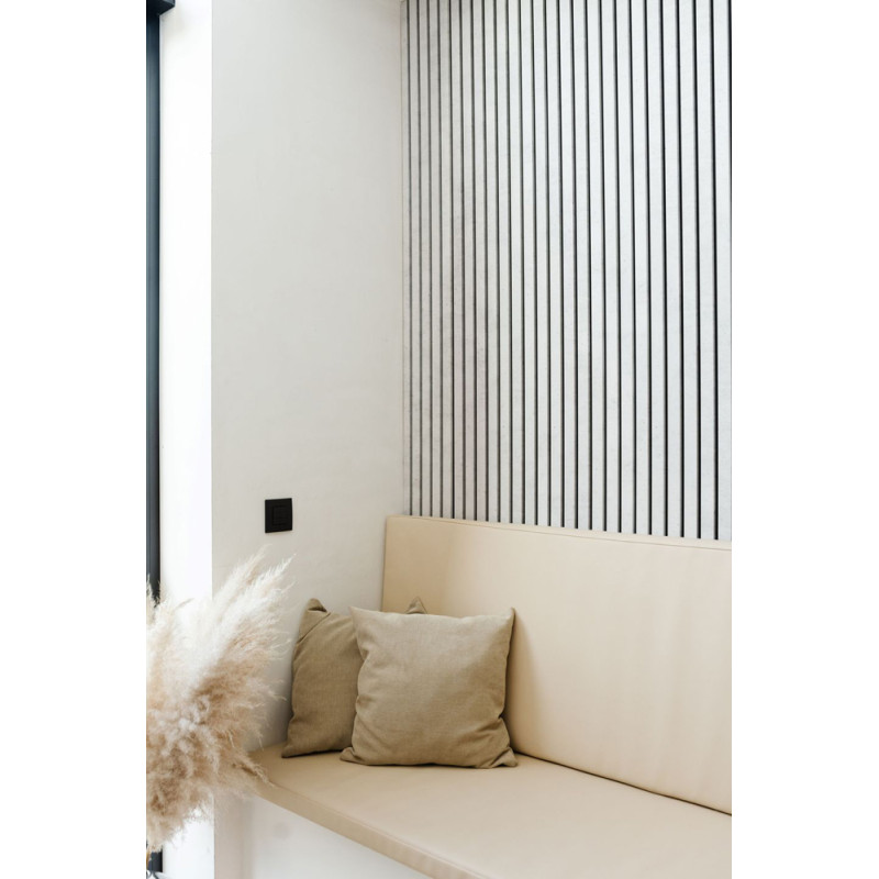 Lambris revêtu Latt Black Raw Concrete 30 x 125 x 2 cm 2 pièces MAESTRO