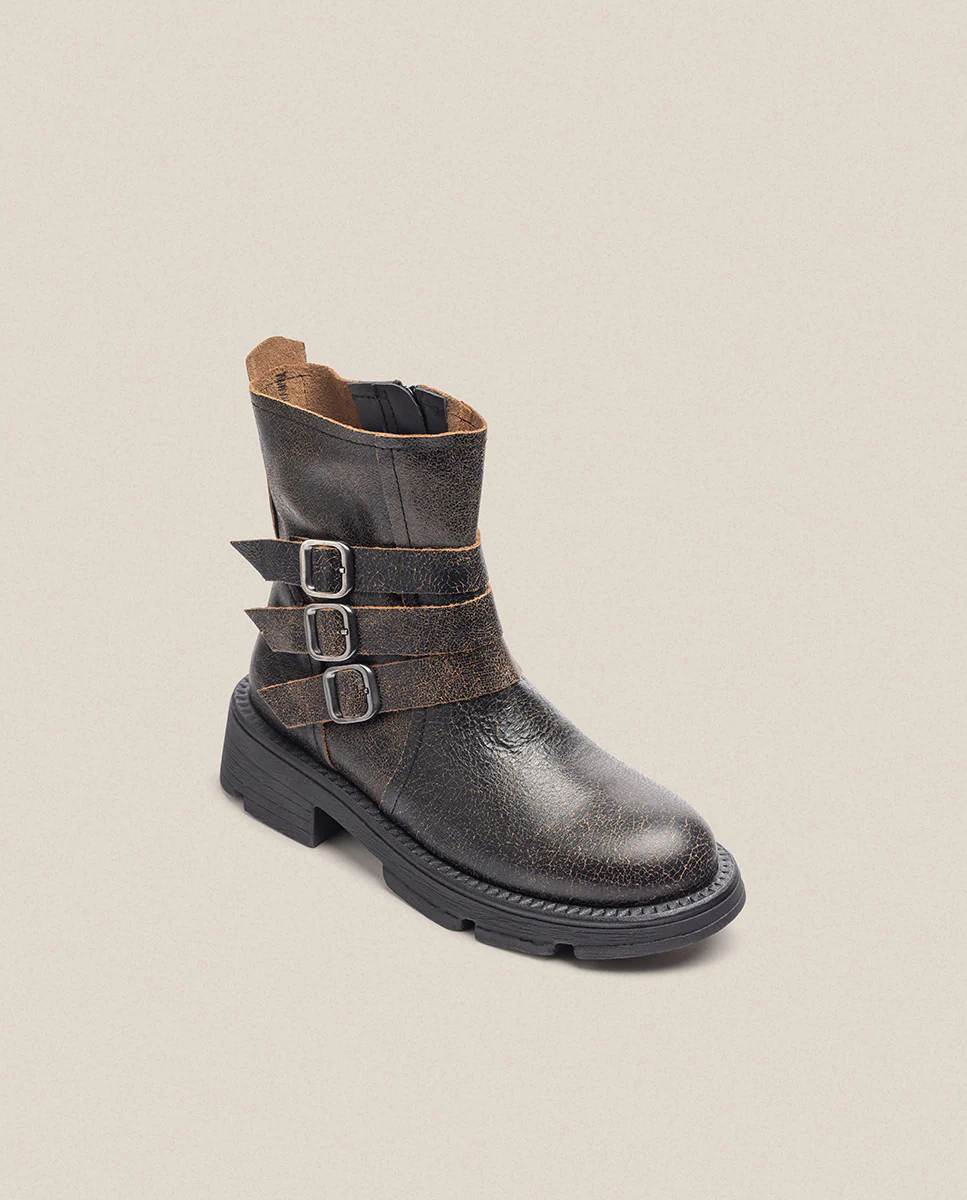 Botín plano ELZE-004 negro