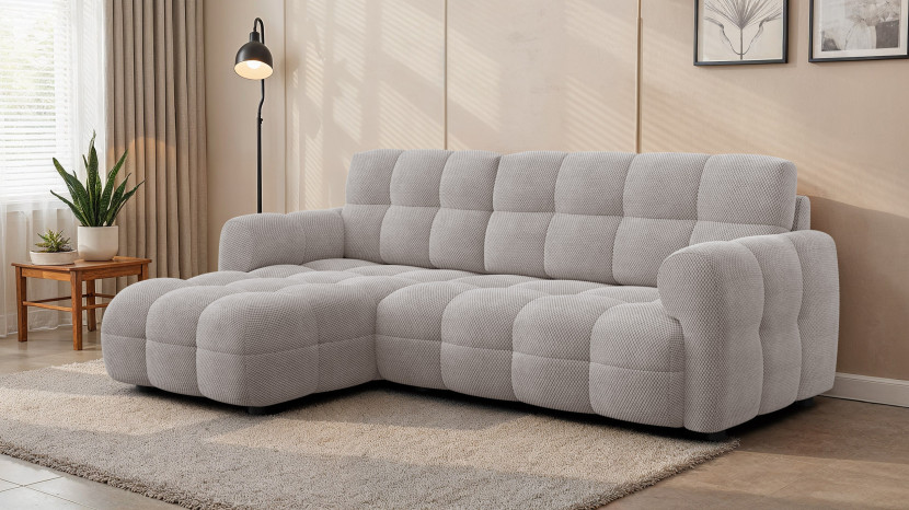 MELLOW sofa narożna 3 osobowa lewa, beżowa