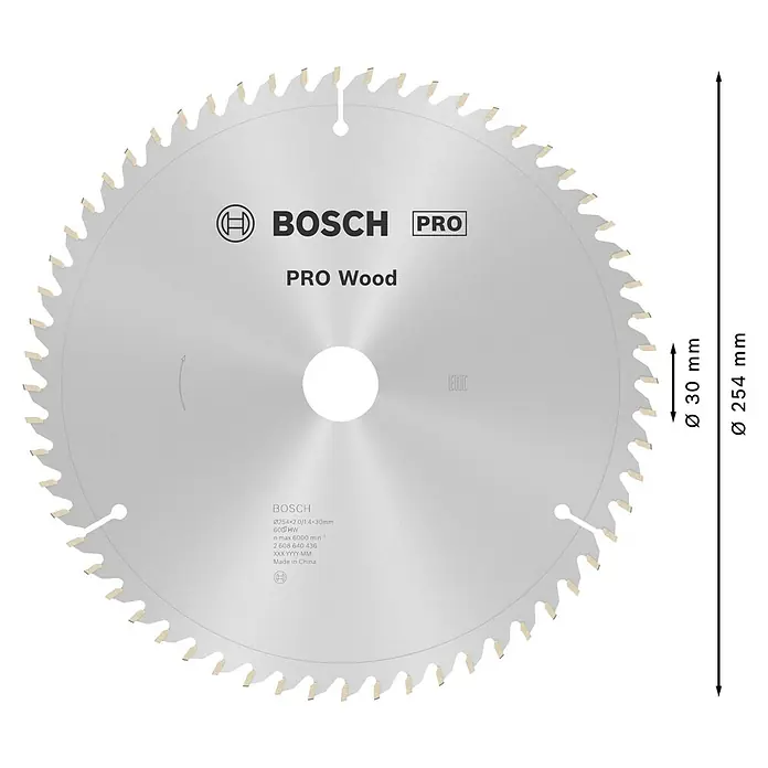SIRKELSAGBLAD BOSCH Ø254X30MM 60T -5GR TRE