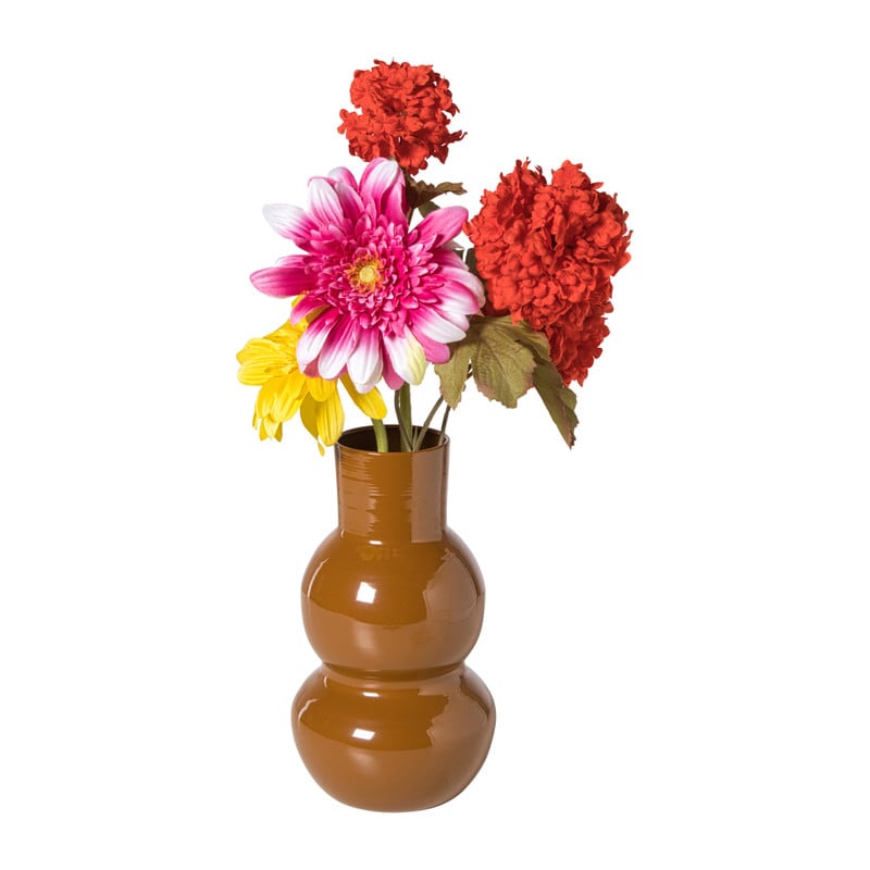 Vaas twee bollen - bruin - &Oslash;12.5x21 cm