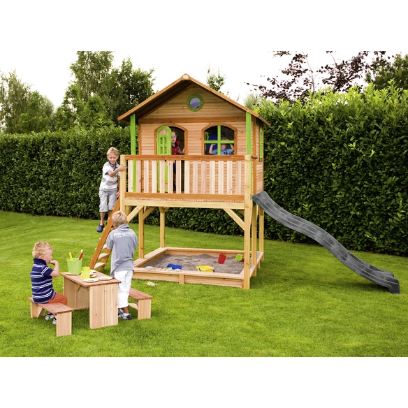 Kinderspielhaus »Marc«, BxHxT: 432 x 293 x 212 cm, Holz, braun/grün/grau